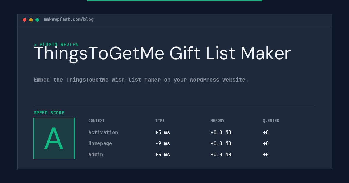 ThingsToGetMe Gift List Maker - MakeWPFast