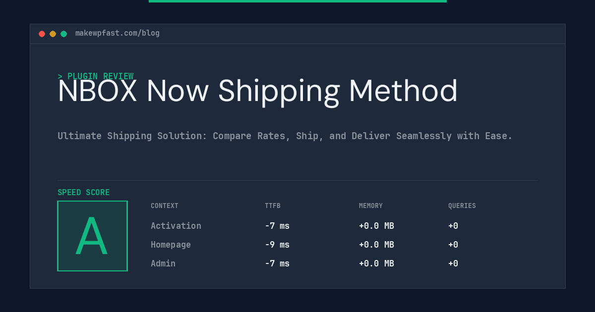 NBOX Now Shipping Method - MakeWPFast