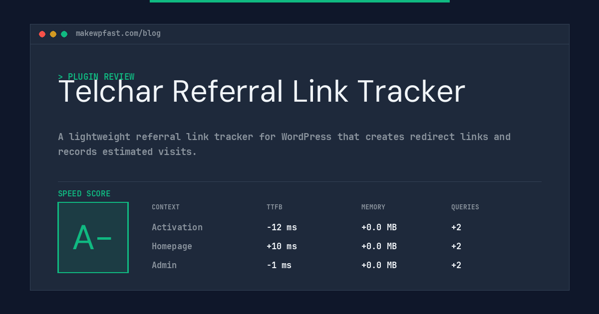 Telchar Referral Link Tracker - MakeWPFast
