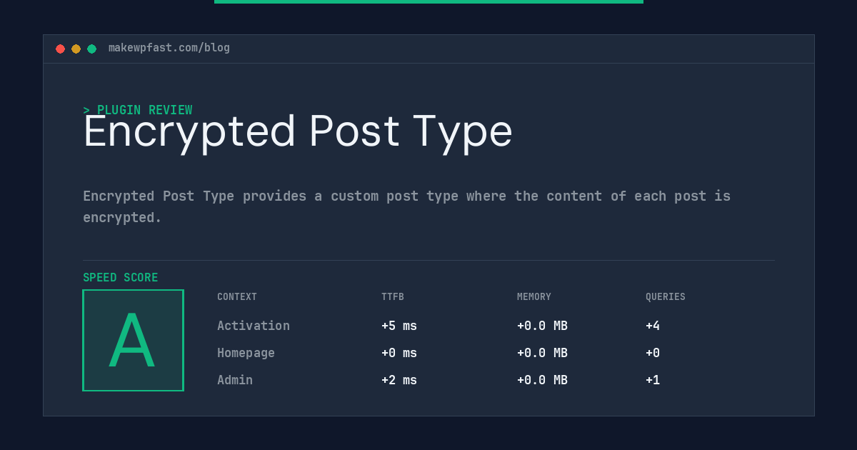 Encrypted Post Type - MakeWPFast