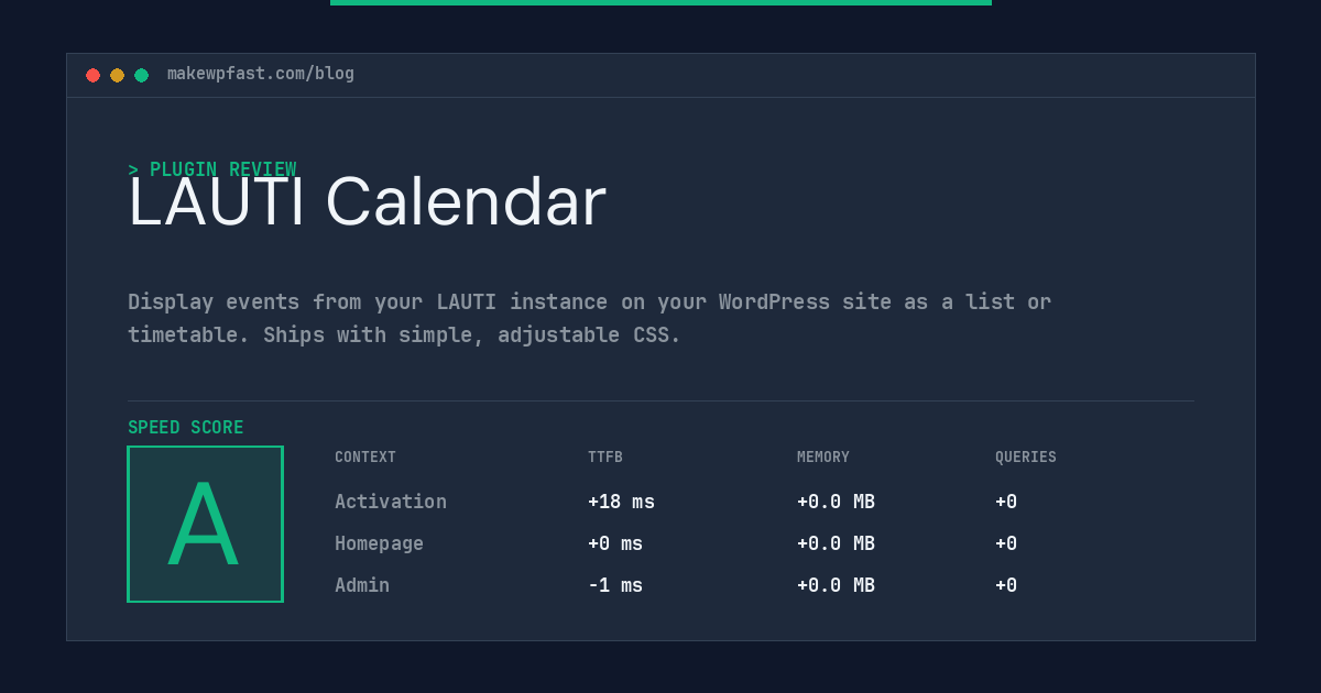 LAUTI Calendar - MakeWPFast