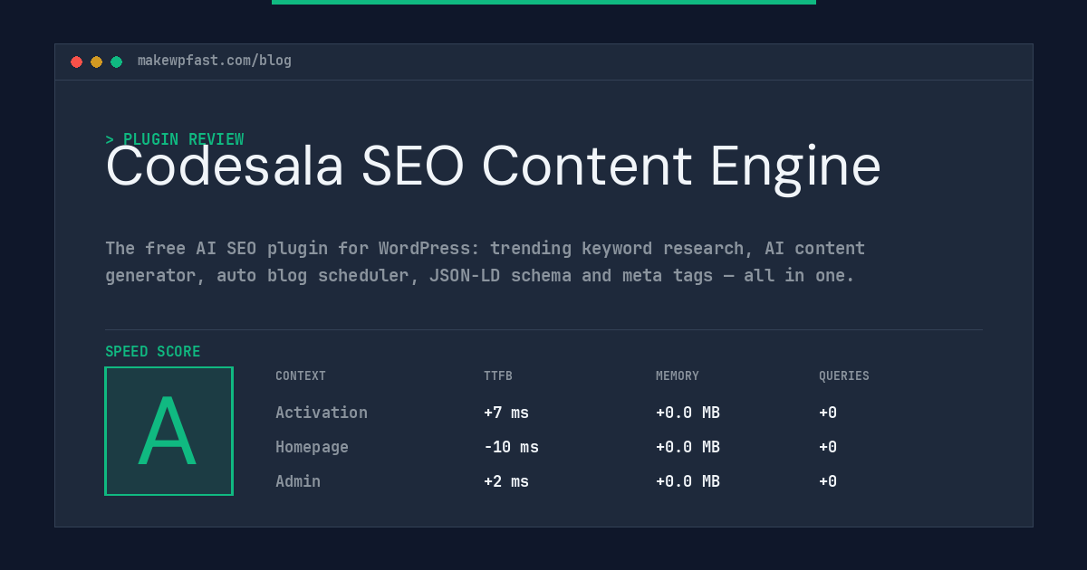 Codesala SEO Content Engine - MakeWPFast