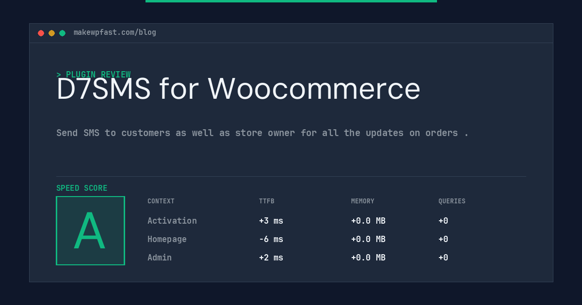 D7SMS for Woocommerce - MakeWPFast