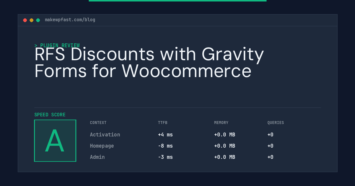 RFS Discounts with Gravity Forms for Woocommerce - MakeWPFast