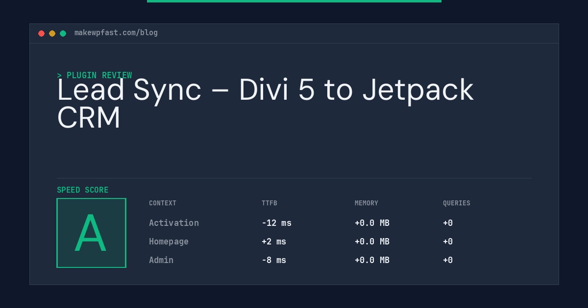Lead Sync – Divi 5 to Jetpack CRM - MakeWPFast