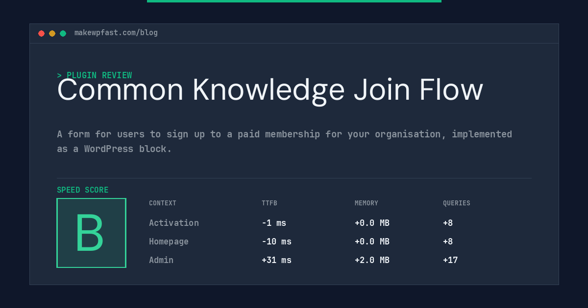 Common Knowledge Join Flow - MakeWPFast