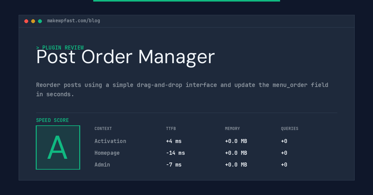 Post Order Manager - MakeWPFast