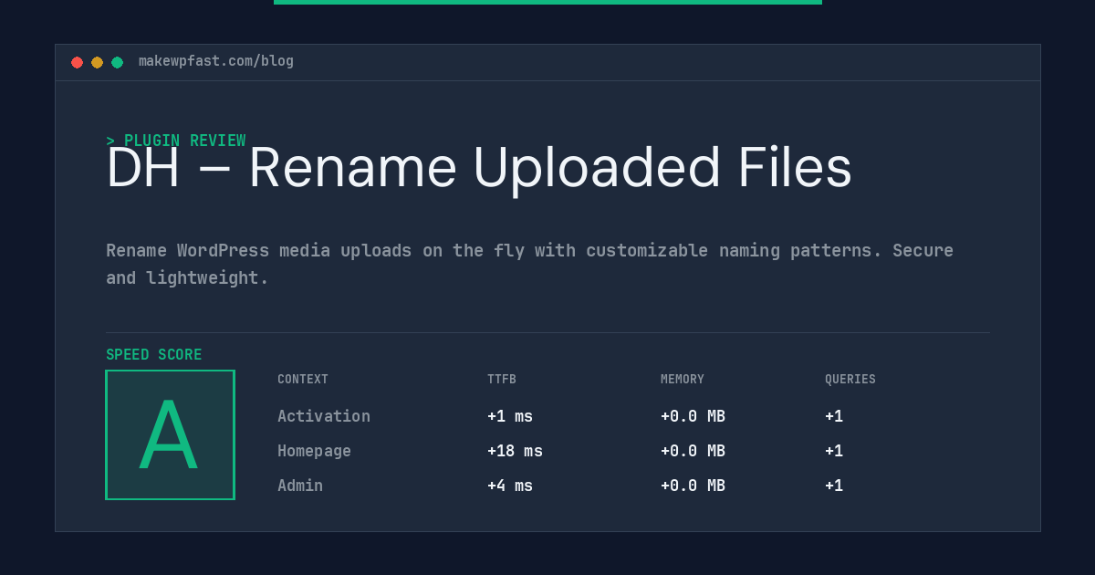 DH – Rename Uploaded Files - MakeWPFast