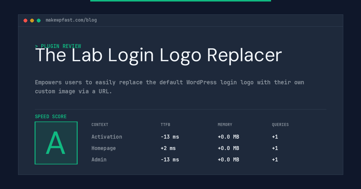 The Lab Login Logo Replacer - MakeWPFast