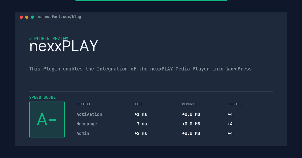 nexxPLAY - MakeWPFast