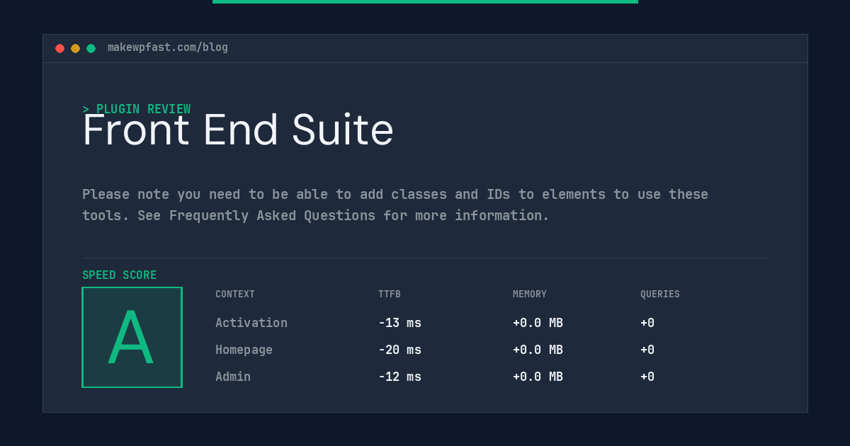 Front End Suite - MakeWPFast