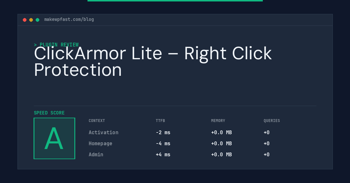 ClickArmor Lite – Right Click Protection - MakeWPFast