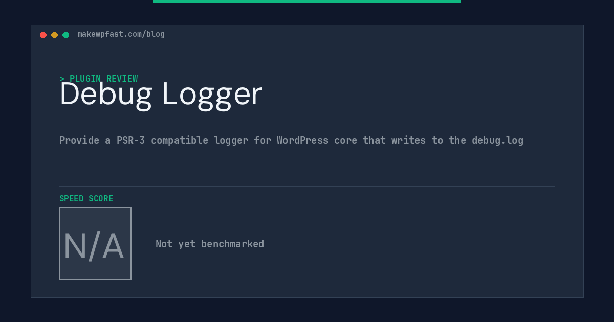 Debug Logger - MakeWPFast