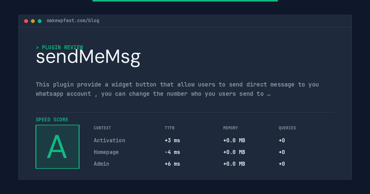 sendMeMsg - MakeWPFast