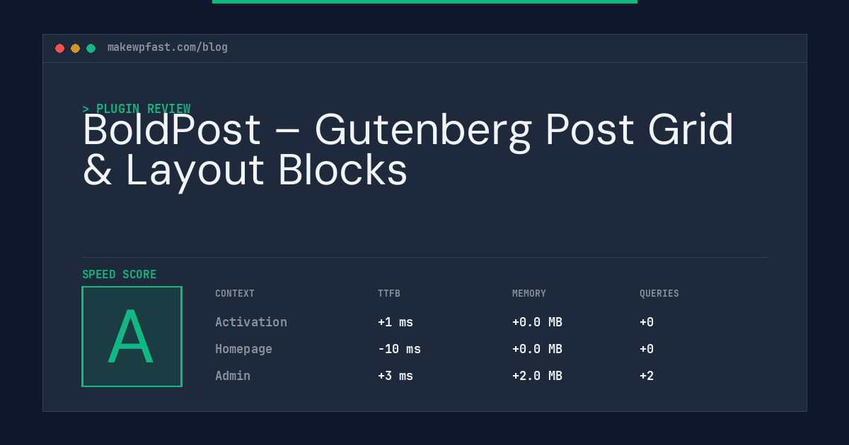BoldPost – Gutenberg Post Grid & Layout Blocks - MakeWPFast