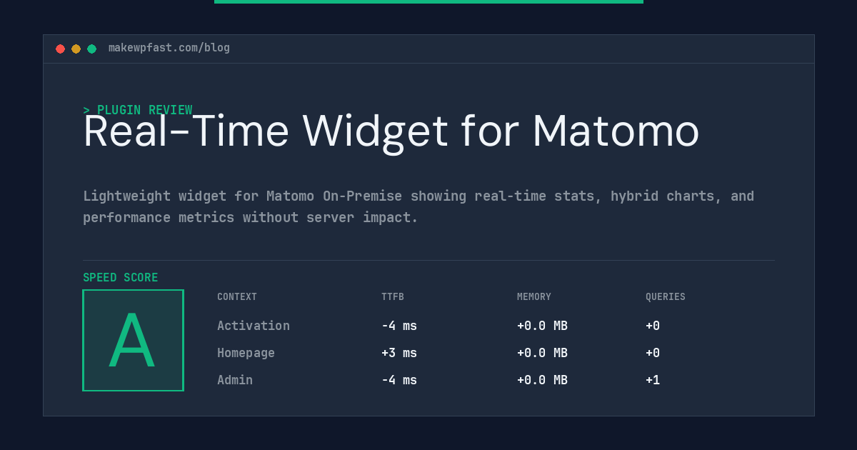 Real-Time Widget for Matomo - MakeWPFast