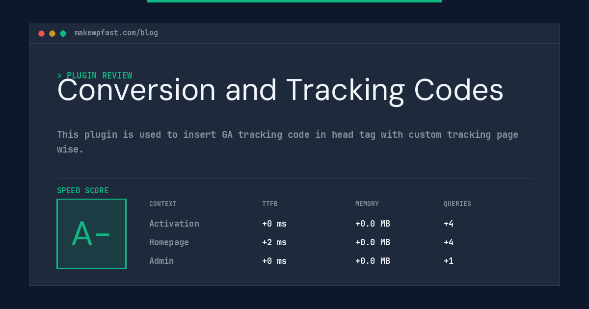 Conversion and Tracking Codes - MakeWPFast