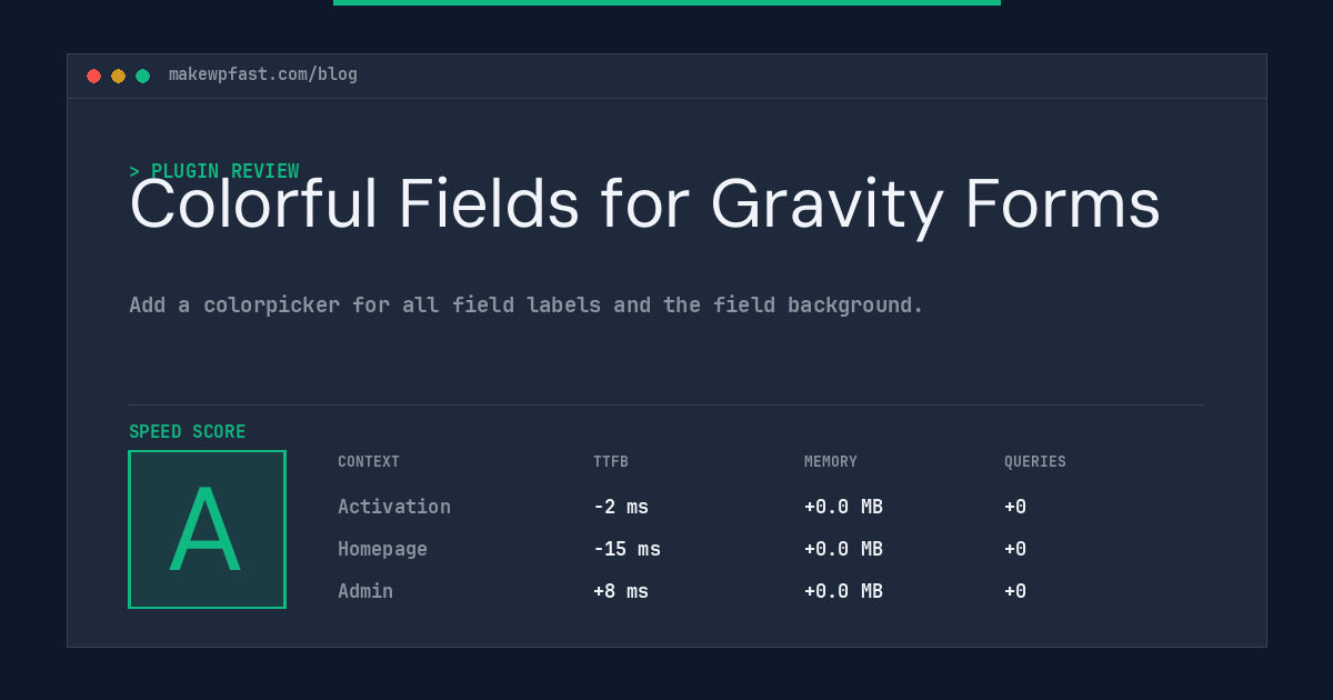 Colorful Fields for Gravity Forms - MakeWPFast