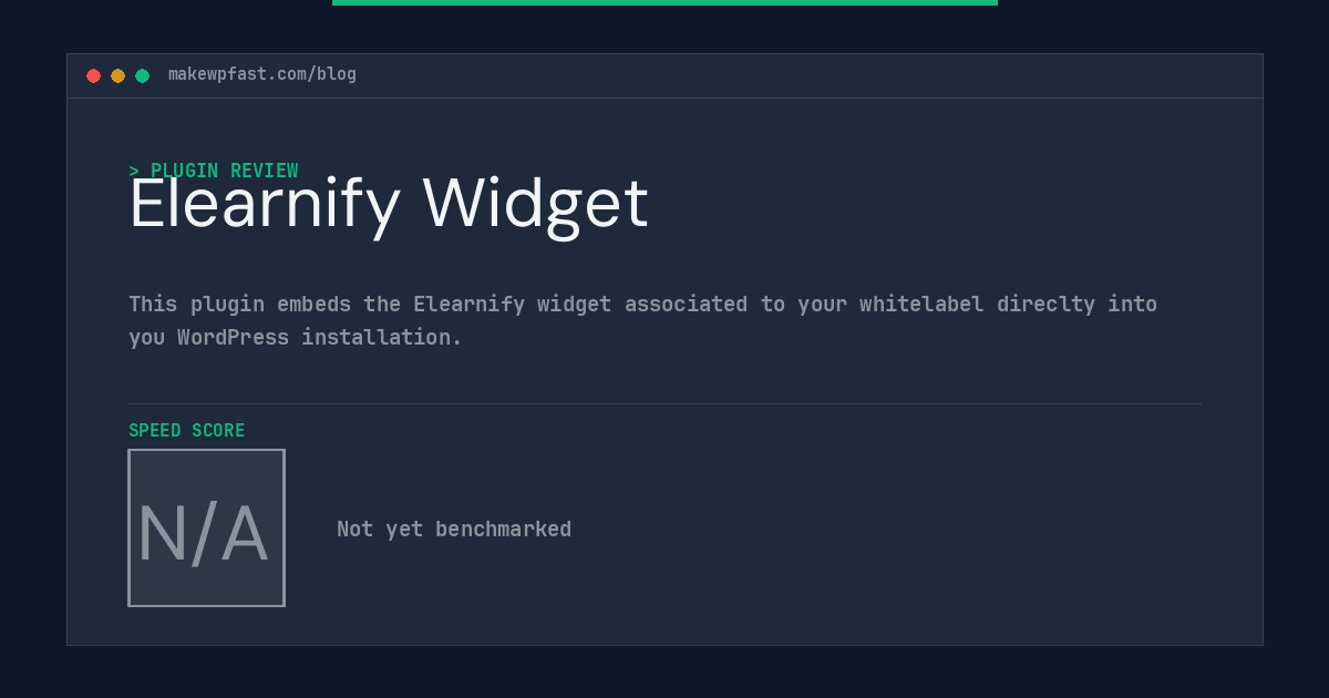 Elearnify Widget - MakeWPFast