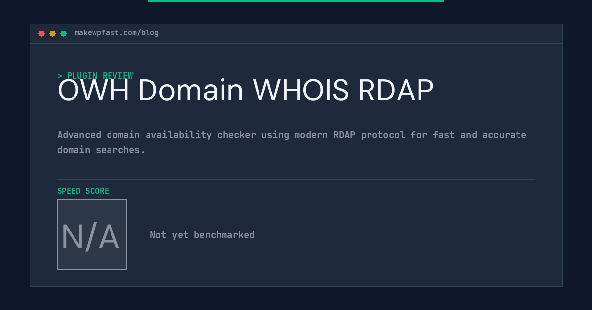 OWH Domain WHOIS RDAP - MakeWPFast