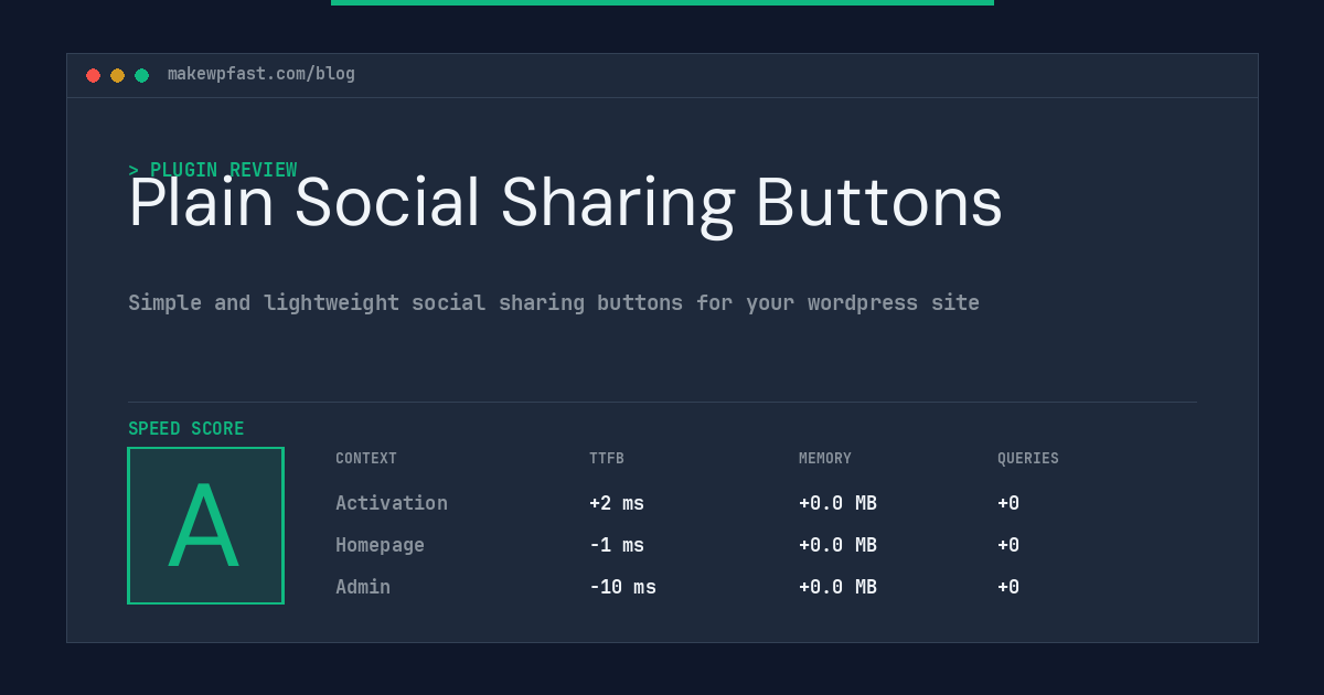 Plain Social Sharing Buttons - MakeWPFast