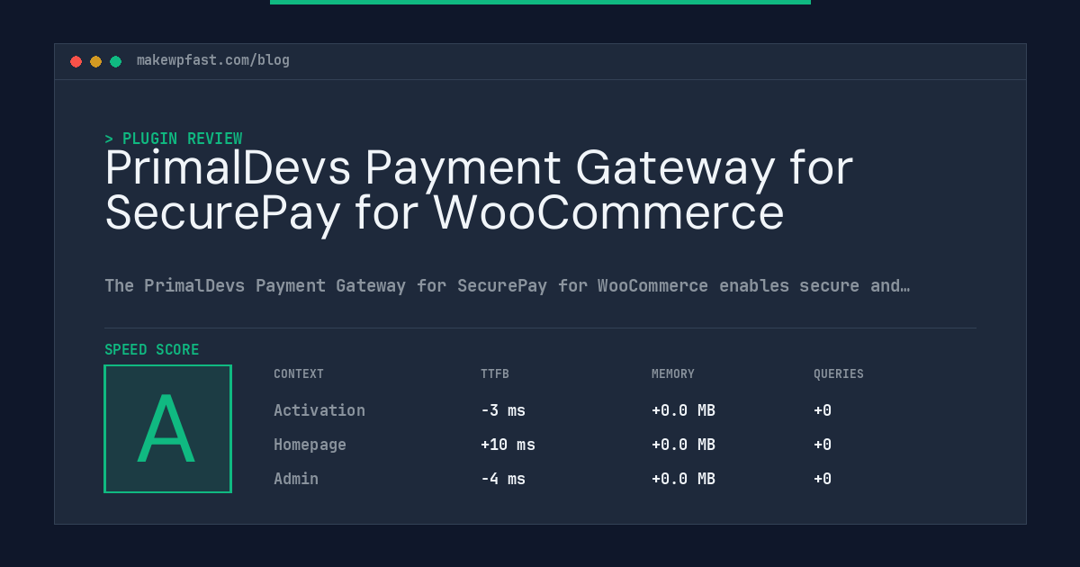 PrimalDevs Payment Gateway for SecurePay for WooCommerce - MakeWPFast