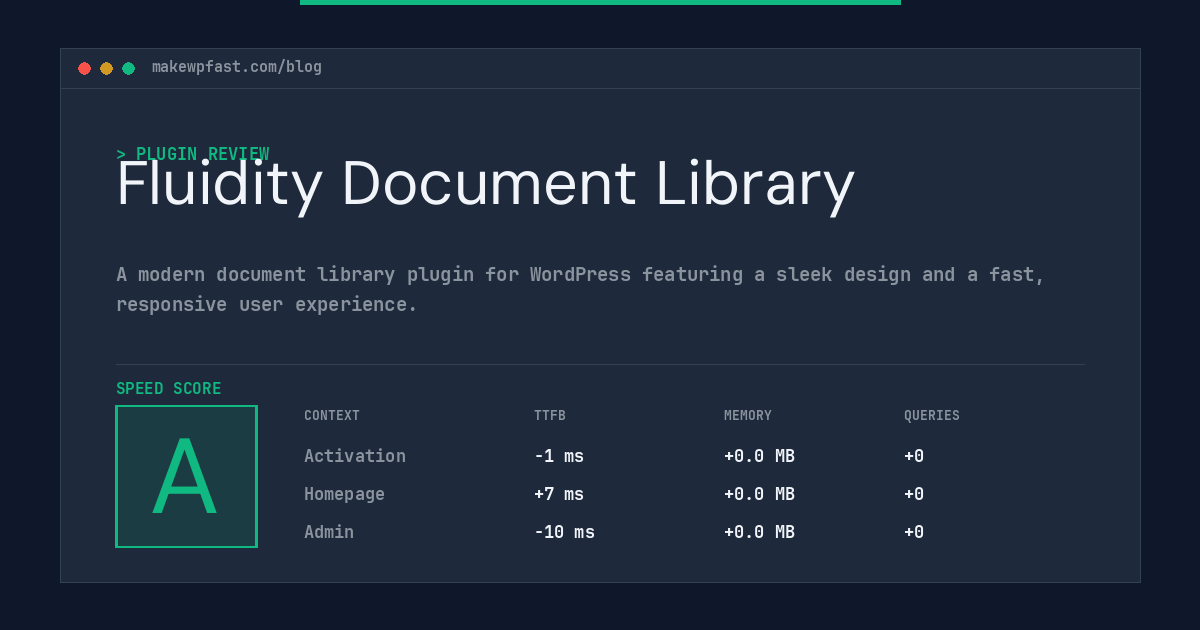Fluidity Document Library - MakeWPFast