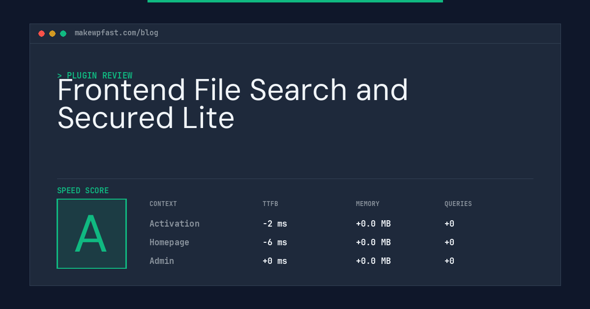 Frontend File Search and Secured Lite - MakeWPFast