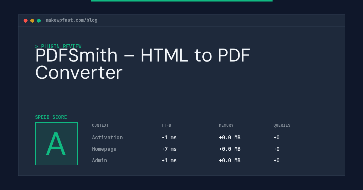 PDFSmith – HTML to PDF Converter - MakeWPFast