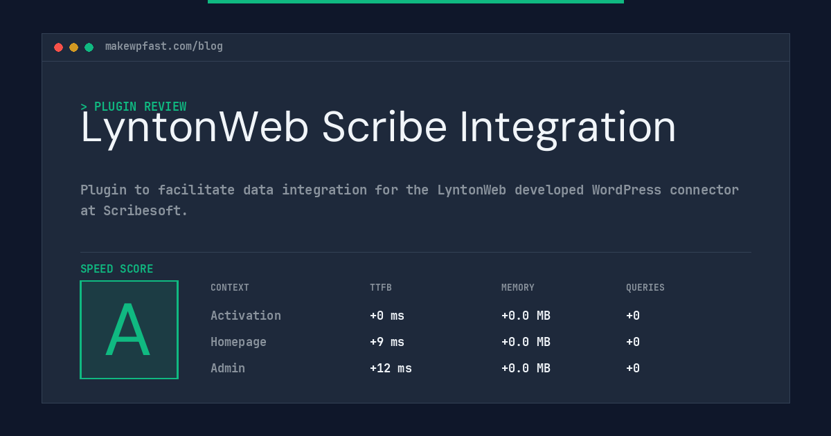 LyntonWeb Scribe Integration - MakeWPFast