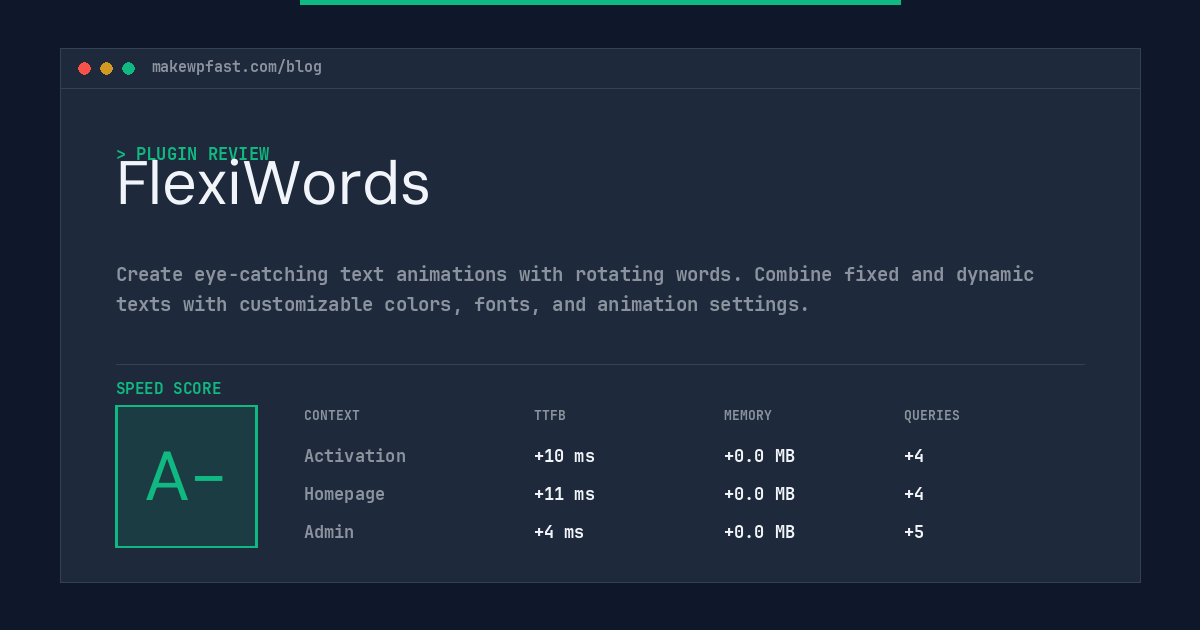 FlexiWords - MakeWPFast