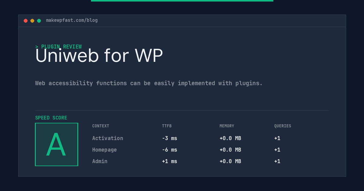 Uniweb for WP - MakeWPFast