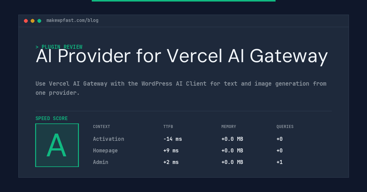 AI Provider for Vercel AI Gateway - MakeWPFast