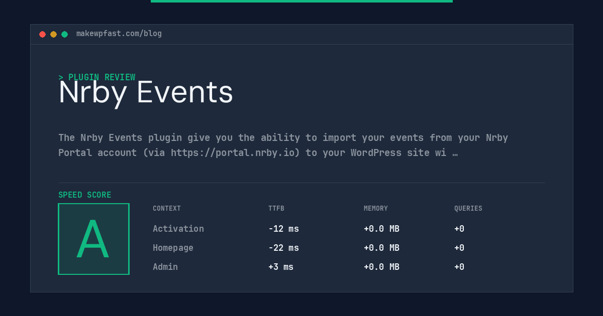 Nrby Events - MakeWPFast