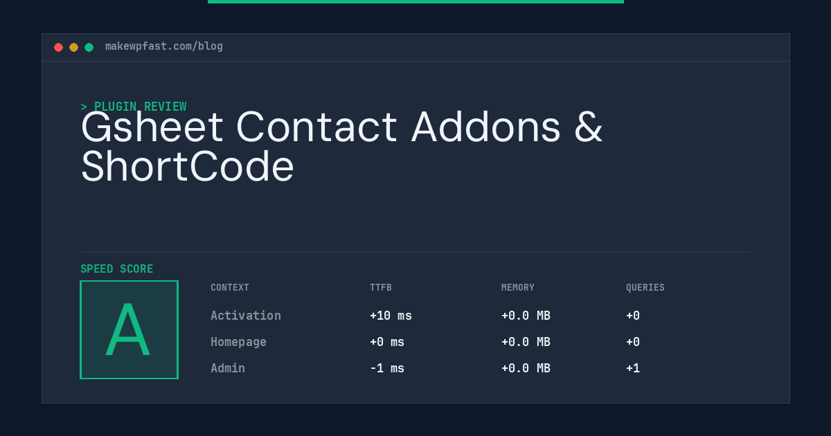 Gsheet Contact Addons & ShortCode - MakeWPFast