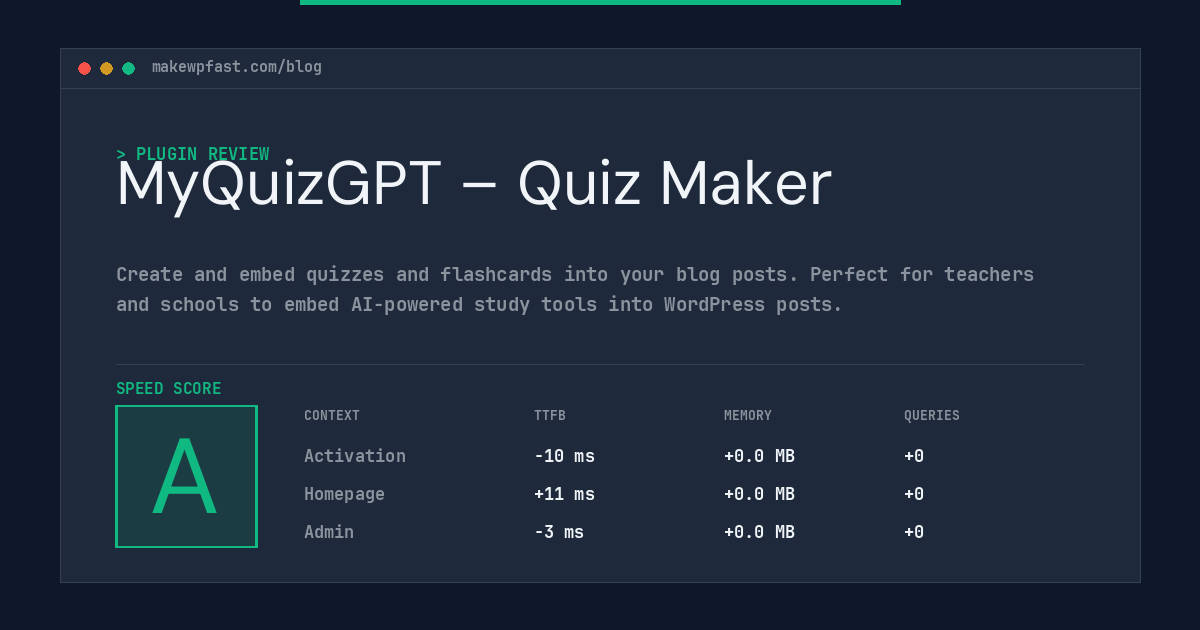 MyQuizGPT – Quiz Maker - MakeWPFast