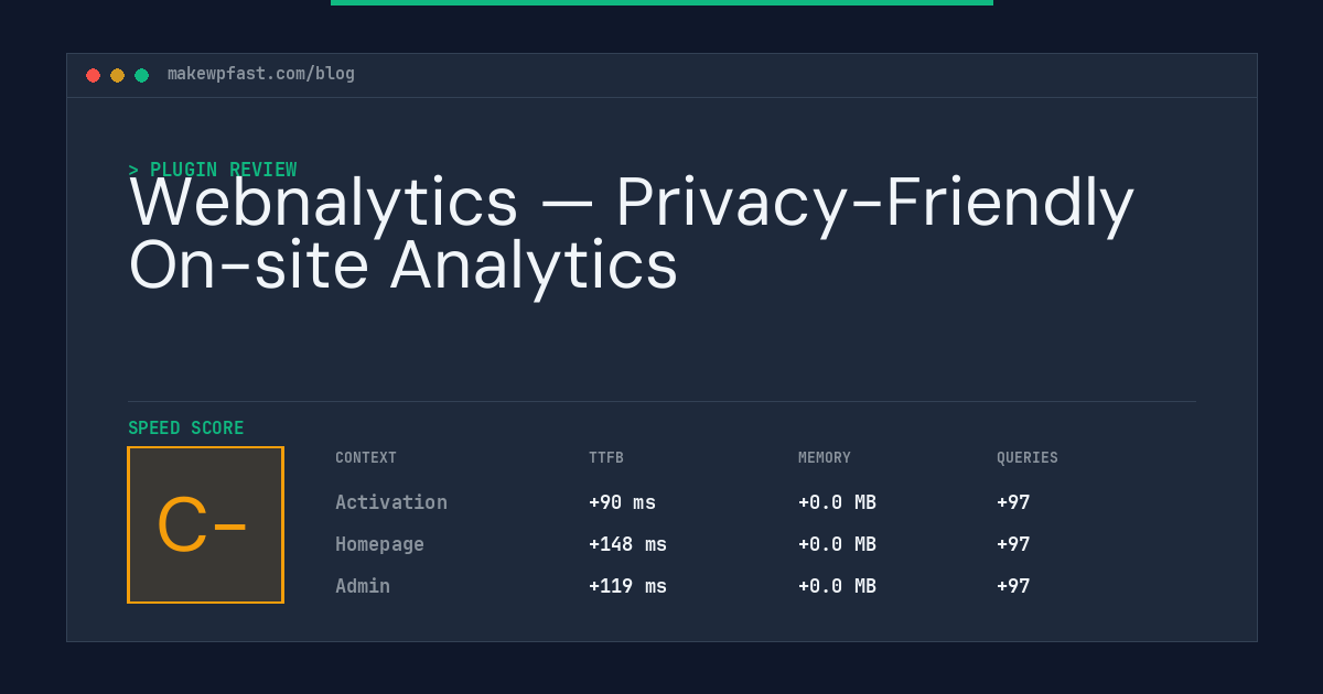 Webnalytics — Privacy-Friendly On-site Analytics - MakeWPFast