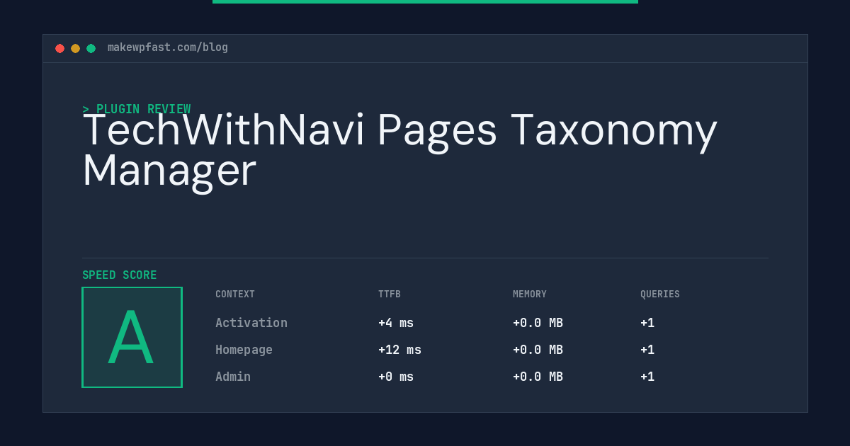 TechWithNavi Pages Taxonomy Manager - MakeWPFast
