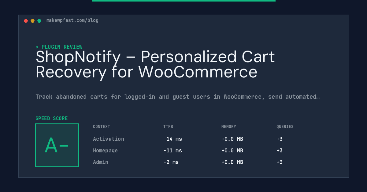 ShopNotify – Personalized Cart Recovery for WooCommerce - MakeWPFast