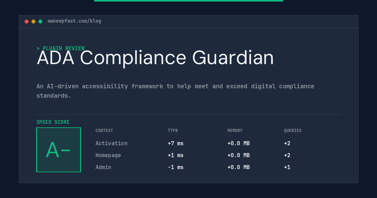 ADA Compliance Guardian - MakeWPFast