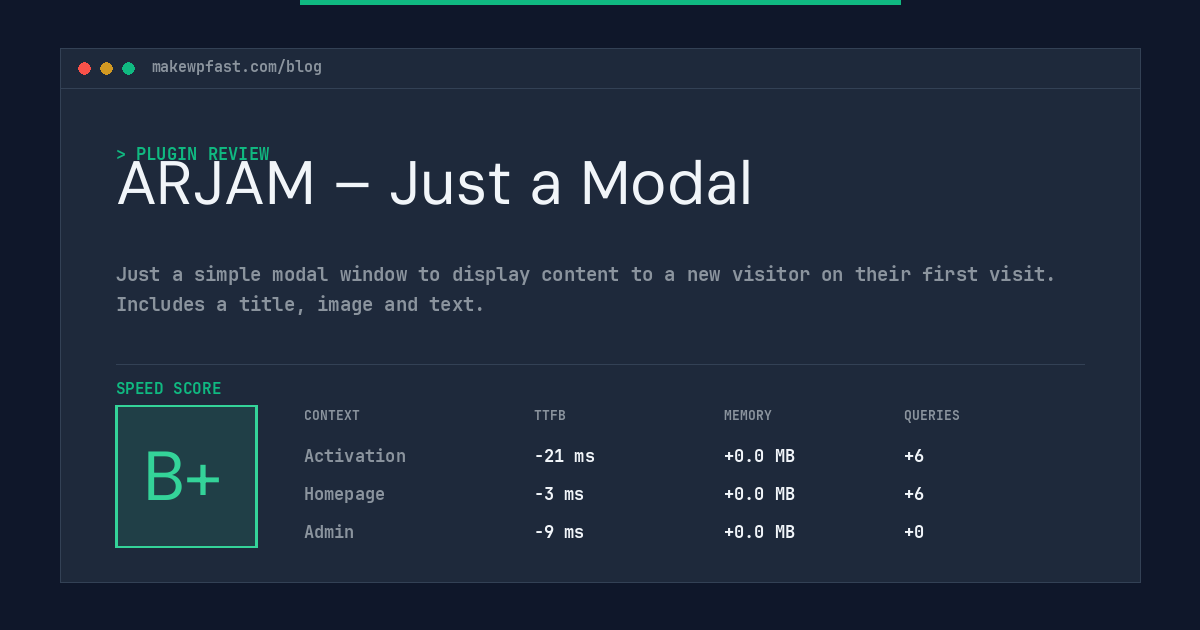 ARJAM – Just a Modal - MakeWPFast
