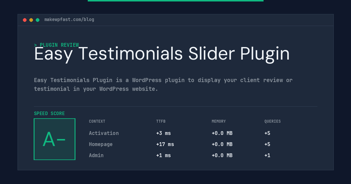 Easy Testimonials Slider Plugin - MakeWPFast