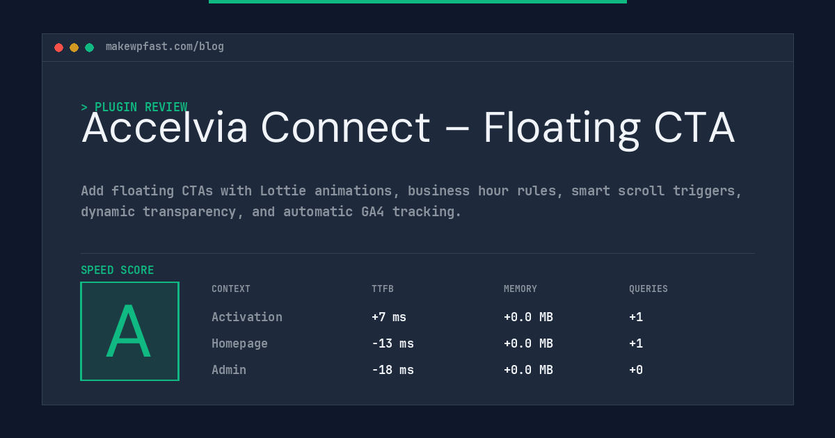 Accelvia Connect – Floating CTA - MakeWPFast