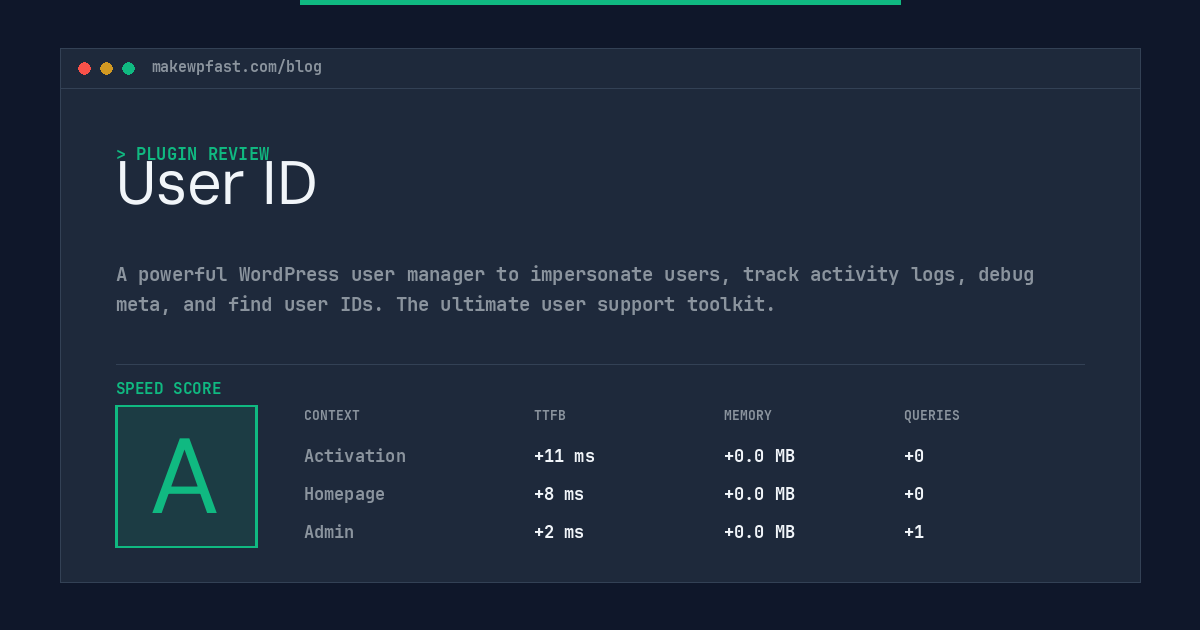 User ID - MakeWPFast