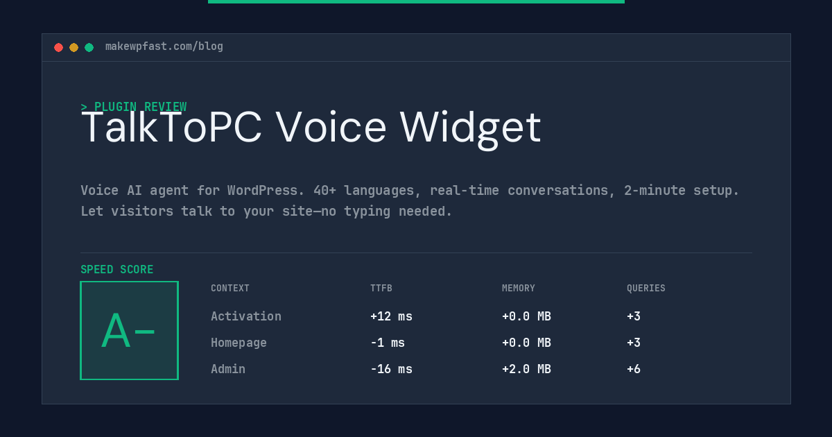 TalkToPC Voice Widget - MakeWPFast
