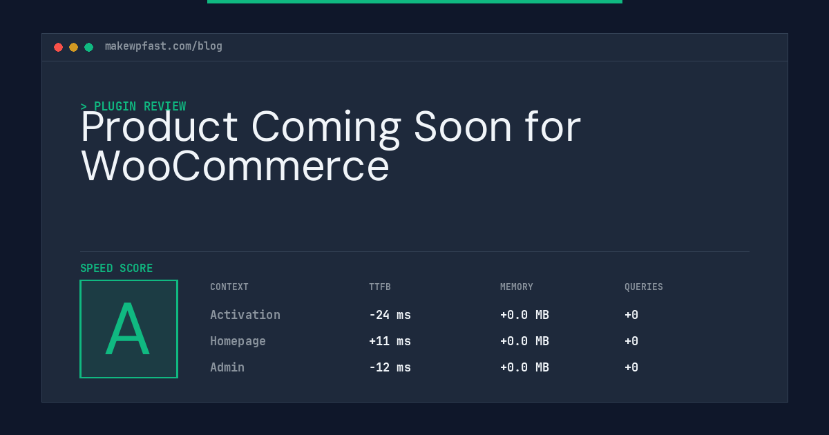 Product Coming Soon for WooCommerce - MakeWPFast