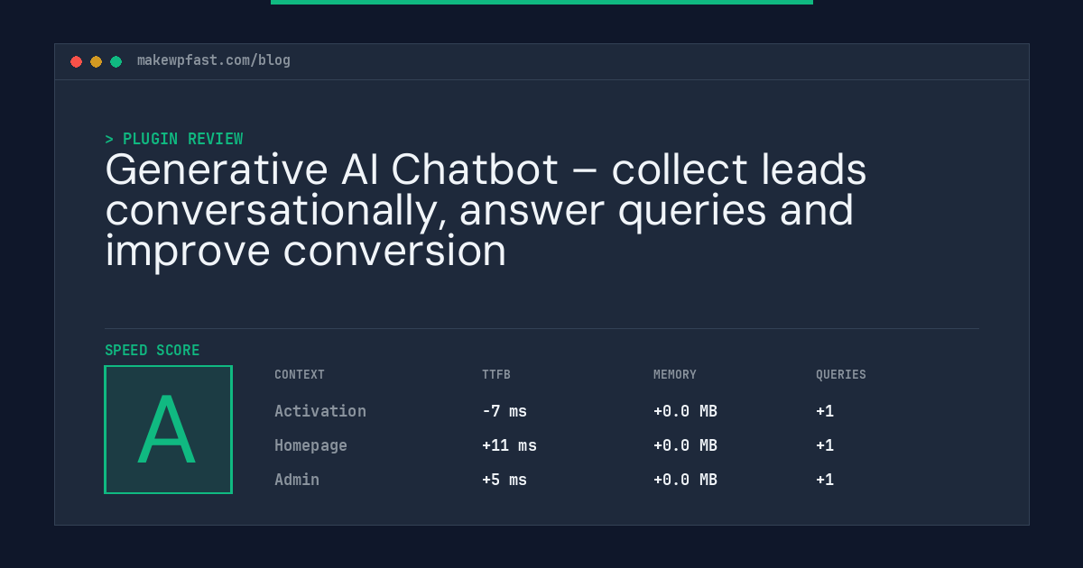 Generative AI Chatbot – collect leads conversationally, answer queries and improve conversion - MakeWPFast