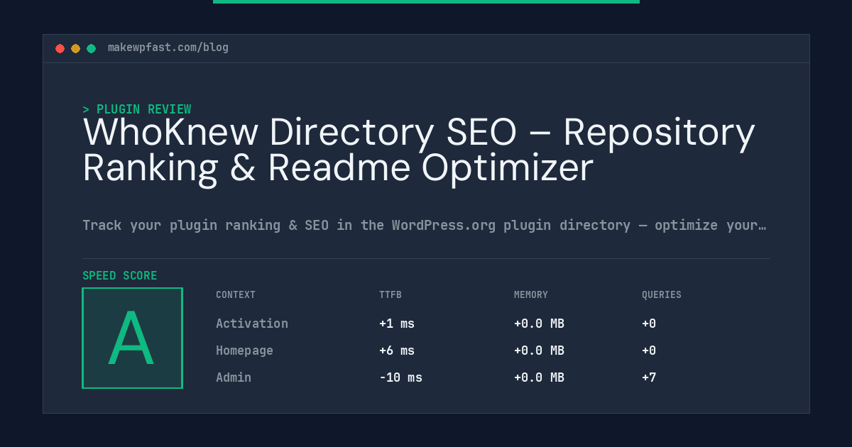 WhoKnew Directory SEO – Repository Ranking & Readme Optimizer - MakeWPFast