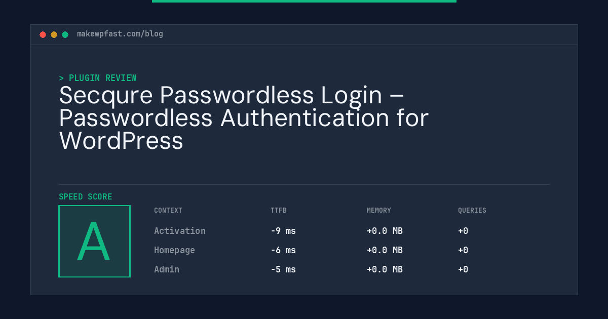 Secqure Passwordless Login – Passwordless Authentication for WordPress - MakeWPFast