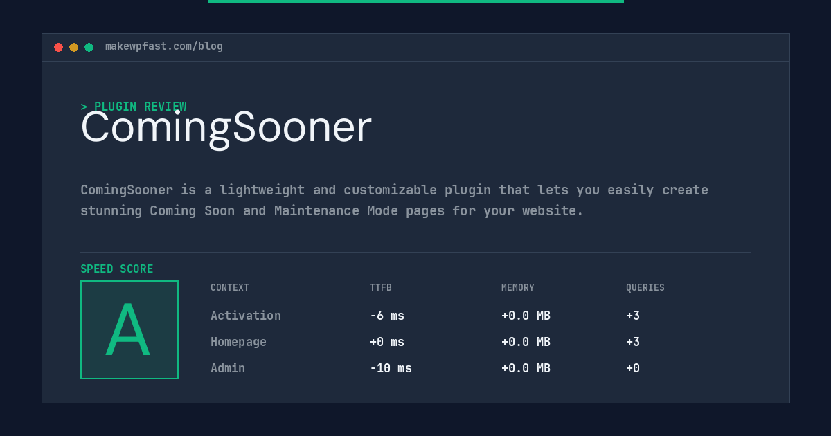 ComingSooner - MakeWPFast